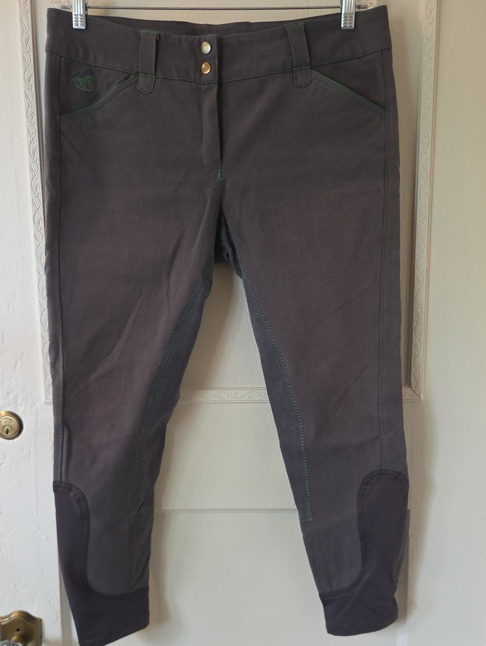 Smartpak Piper Women's Suede Fullseat Breeches - Dark Gray/Green - 34 Regular